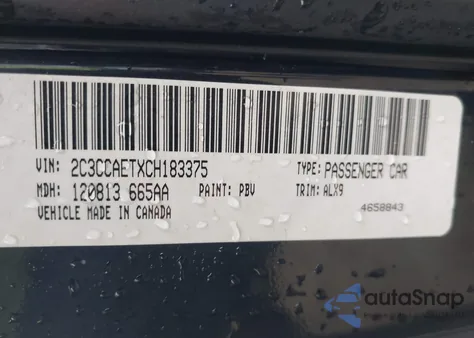 2012 Chrysler 300C z USA, uszkodzony, nr VIN 2C3CCAETXCH183375